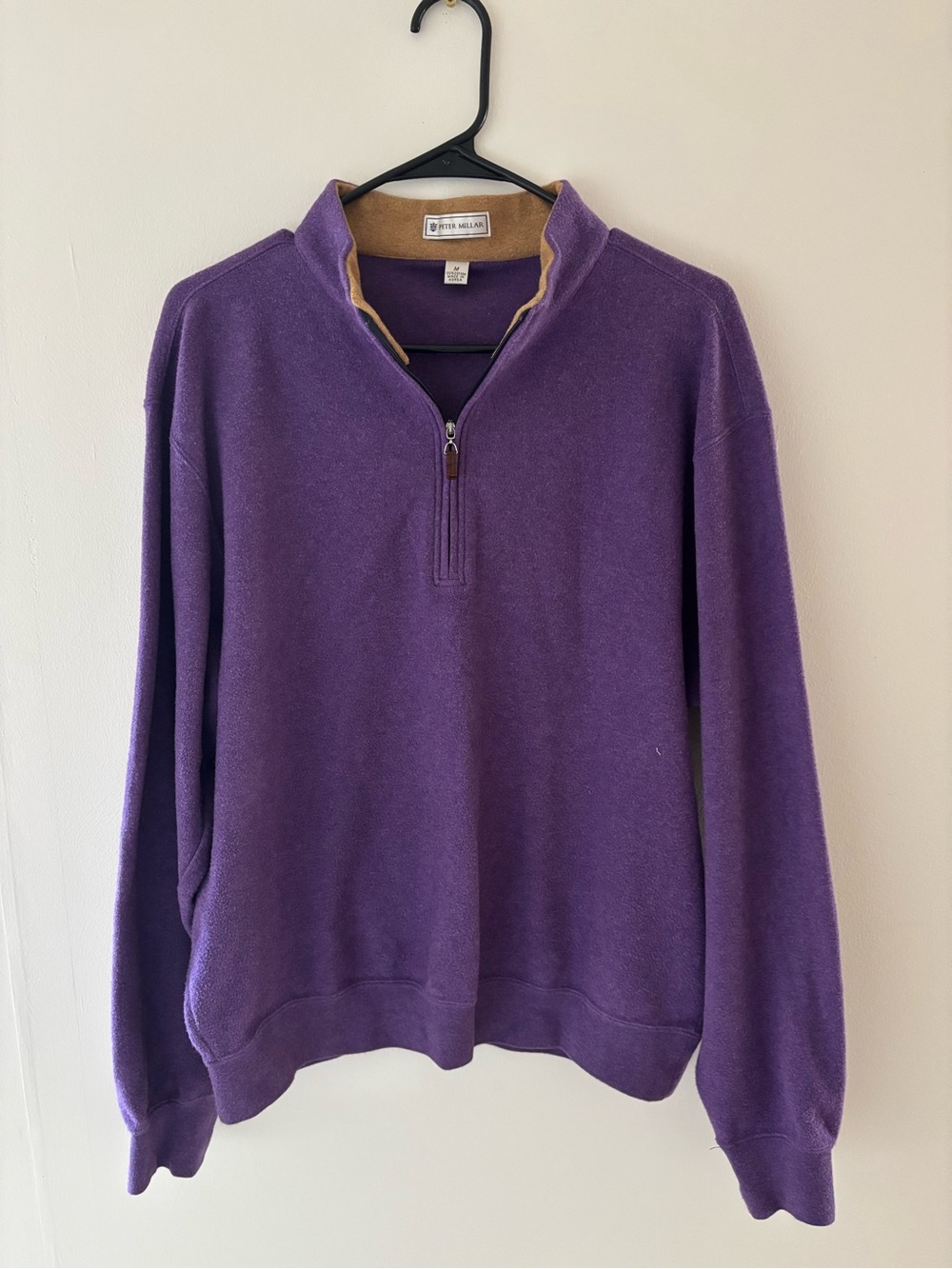 Peter Millar Men's medium Purple Quarter-Zip Fleece Pullover
